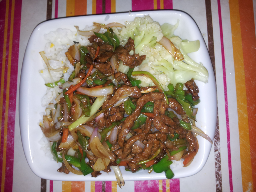 21日晚餐——青椒牛肉盖浇饭_发现美食_家长帮