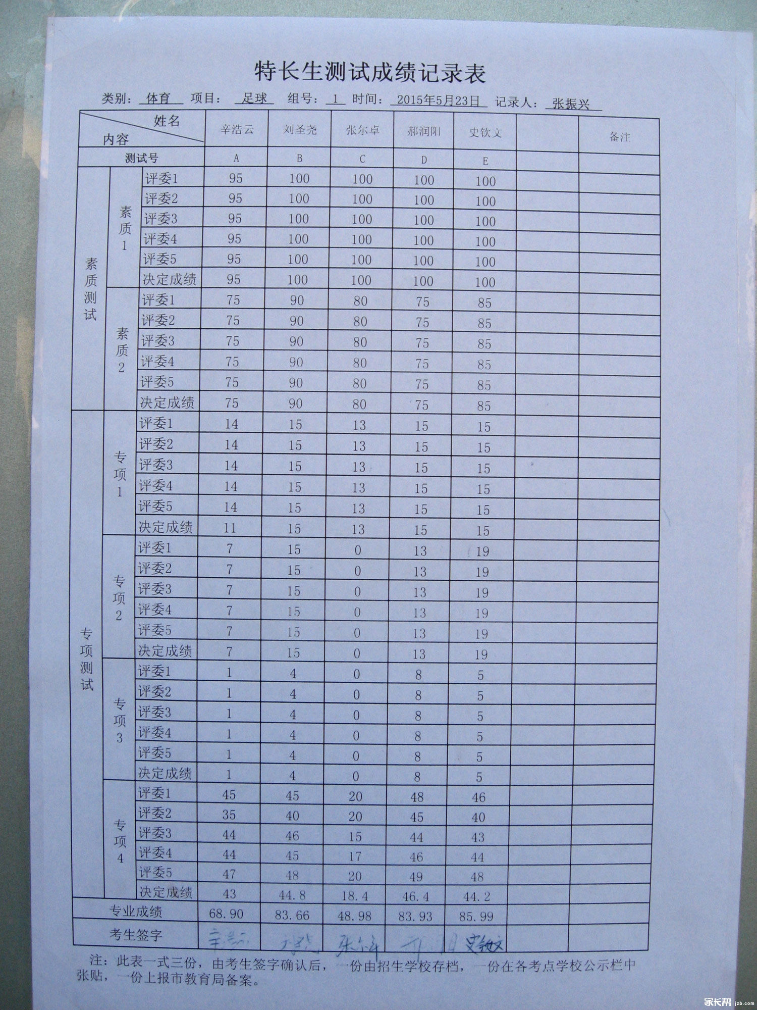2015山大附中特长生测试成绩_2015太原中考