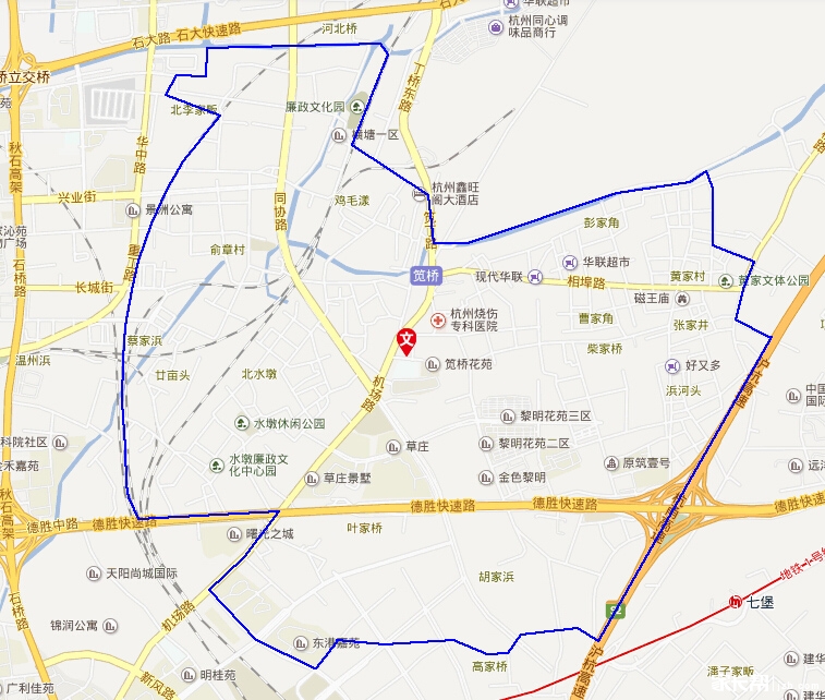 2015年杭州公办小学校区分布(地图班)-江干区