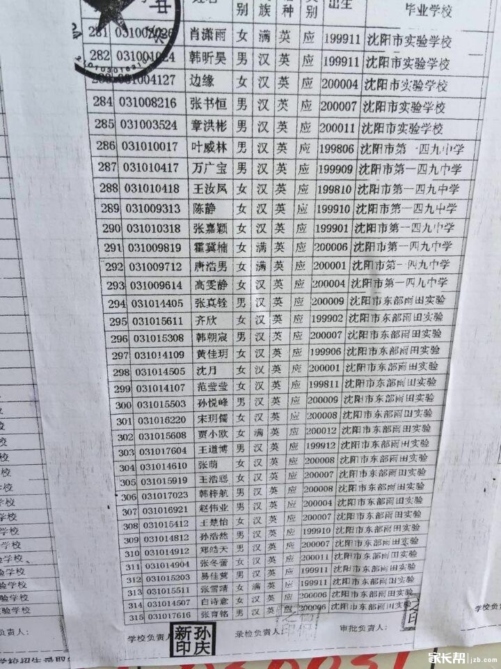 2015沈阳中考沈阳市同泽高级中学录取高中(含2017北京名单暑假时间图片