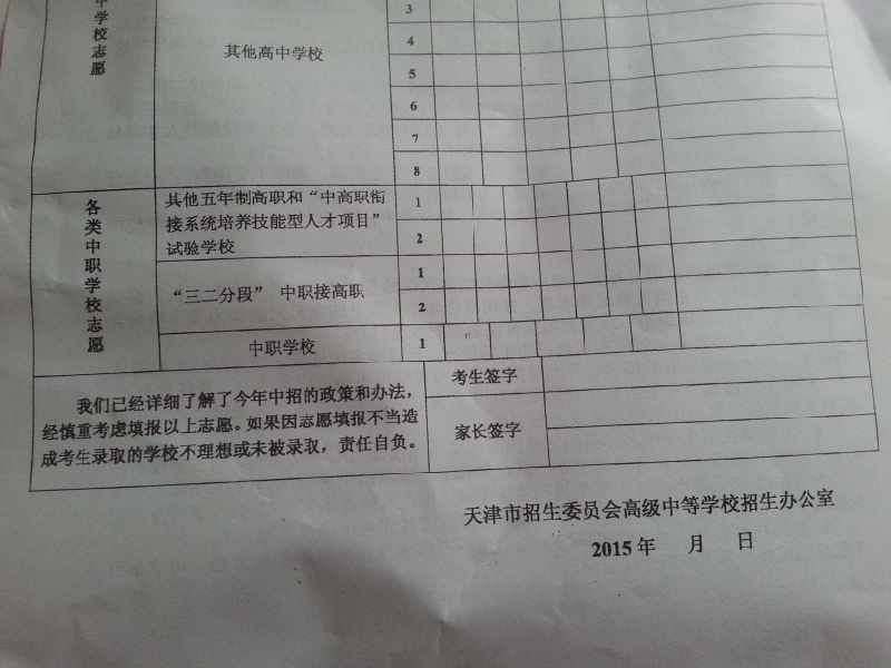 家长 和孩子 填志愿时候, 表格左侧一行字看过吗