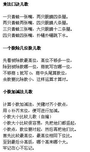小学数学儿歌大全丨让孩子趣味学数学 记忆更
