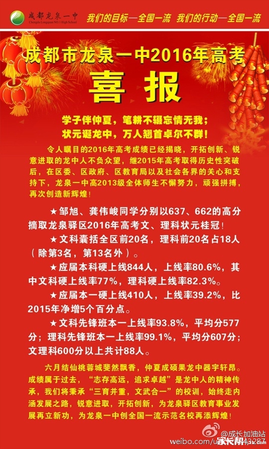 龙泉高中高考