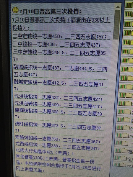 福清二中、三中、融城等分数线_2016年福州中