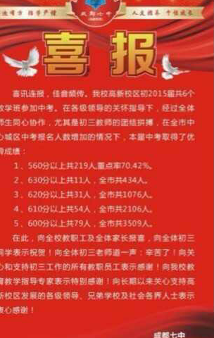 2014年云天化中学中考录取分数线划定